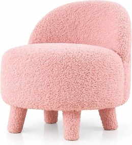 Poltrona per bambini rosa chiaro in tessuto bouclé Moouv - Artie