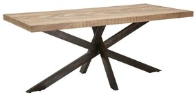 Tavolo Da Pranzo Stile Industrial In Legno Gambe In Ferro Incrociate 180x90x77