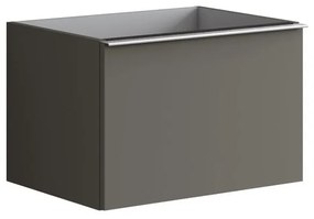 Mobile da bagno sotto lavabo Pixel plain grigio carbone e maniglia alluminio brillante laccato opaco L 60 x H 40 x P 45.5 cm 1 cassetto, lavabo non incluso