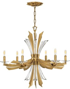 Lampadario Industrial Nordico Vida Acciaio Oro Brunito 6 Luci E14