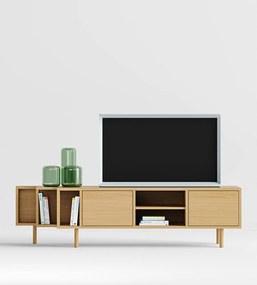 Mobile TV di colore naturale con effetto rovere 189x50x44 cm Shift – Woodman