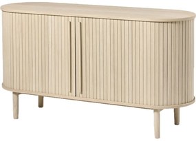 Cassettiera di colore naturale effetto rovere con porte scorrevoli 140x76x45 cm Meta – Unique Furniture