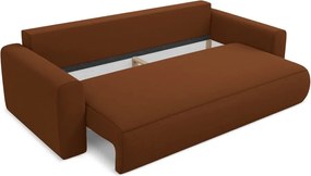 Divano color terracotta allungabile/con contenitore con rivestimento in velluto 238 cm Kapua – Makamii