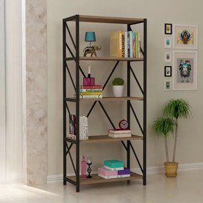 Libreria Industrial 5 Ripiani 64x30x150 Frida Noce