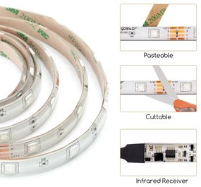 Aigostar - Striscia LED RGB Dimmerabile 3m LED/24W/12/230V IP65 + TC