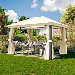 TOOLPORT Gazebo da giardino 3x4m, Softtop, 4 teli laterali, crema - (300685)