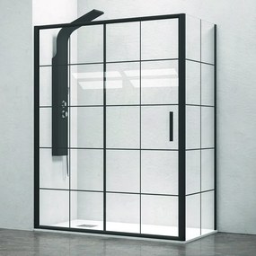 Cabina doccia colore nero 120x90 vetro con riquadri neri NICO-D3000S - KAMALU
