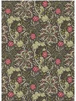 Morris & Co Carta da parati Seaweed - Ebony/ Poppy