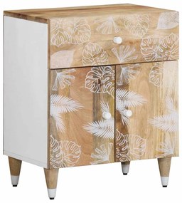 Comodino 50x33x60 Cm İn Legno Massello Di Mango /