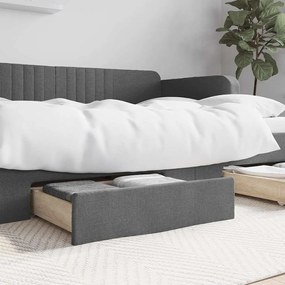 Cassetti Da Letto 2pz Grigio Scuro İn Truciolato E Tessuto /