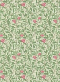 Morris & Co Carta da parati Arbutus - Olive/ Pink