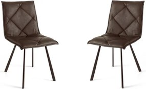 Sedia pranzo Ecopelle Caffč moderno ROLL 2 sedie