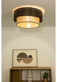 Plafoniera BORHO 1xE27/60W/230V Ø 40 cm nero/iuta