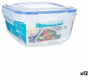 Porta pranzo Ermetico Quadrato Trasparente polipropilene 1,5 L 17 x 10 x 17 cm (12 Unità)