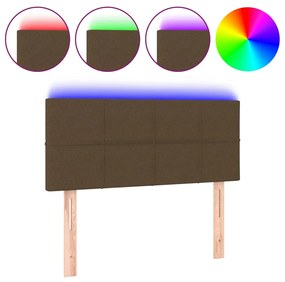 Testiera a led marrone scuro 80x5x78/88 cm in tessuto