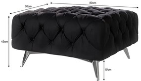 Poggiapiedi nero con rivestimento in velluto Chelsea – Ropez