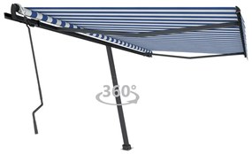 Tenda Retrattile Manuale Con Palo 450x300 Cm Blu/bianca /