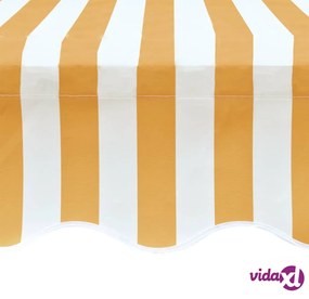 vidaXL Tenda Parasole Tela Giallo e Bianco 4x3m (Telaio non Incluso)
