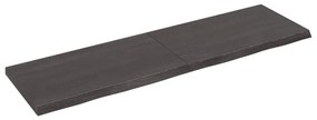 Ripiano muro grigio scuro 140x40x4 cm massello rovere trattato