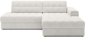 Divano angolare color crema allungabile (con penisola a destra/con chaise lounge) con rivestimento in bouclé Blezalt – ELTAP