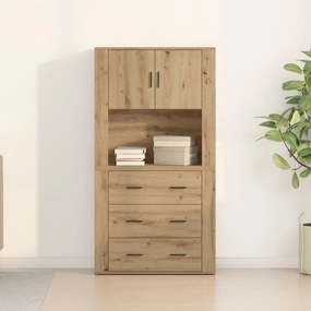 Mobile alto in rovere artigianale 80x33x150 cm legno ingegnerizzato