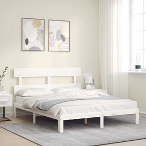Giroletto Senza Materasso Bianco 160x200 Cm Legno Massello Pino /