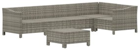 Set divani da giardino 6 pz con cuscini in polyrattan grigio