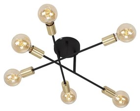 Plafoniera moderno Blacksteel Ø 55.5 cm nero IP20, 6XE27