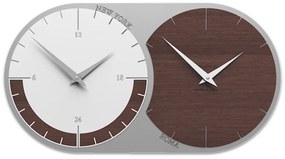 CalleaDesign Orologio World clock a 2 fusi – rovere wengè