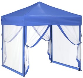 Tenda per Feste Pieghevole con Pareti Laterali Blu 2x2 m