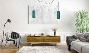 Lampadario a sospensione con filo AVALO 2xE27/60W/230V ragno turchese/oro