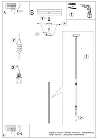 Sollux SL.1339 - Lampadario a sospensione con filo ARCHE 1xG9/8W/230V oro
