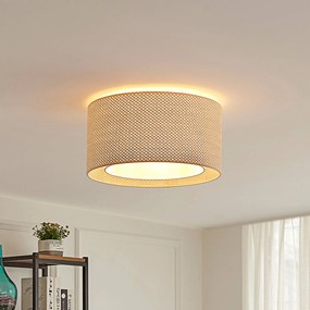 Lindby plafoniera Soula, Ø 40 cm, beige, plastica, E27