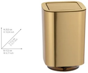 WENKO 24163100 - Pattumiera AURON 17x25,5 cm dorata