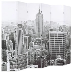 Paravento pieghevole 228x170 cm stampa new york bianco e nero