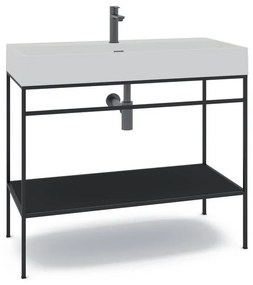 Mobile sottolavabo e lavabo Outline per vasca centrale nero L 100 x H 89 x P 45.5 cm
