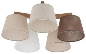 Brilagi - Lampadario a plafone LATTE SABIA 5xE27/15W/230V pino/misto