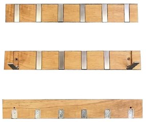 Attaccapanni in legno di quercia naturale con 6 ganci Confetti - Rowico