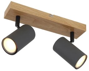 Globo 57911-2G - Faretto ROBBY 2xGU10/35W/230V grigio/marrone