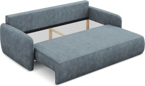 Divano blu polveroso allungabile/con contenitore con rivestimento in ciniglia 218 cm Lilo – Makamii