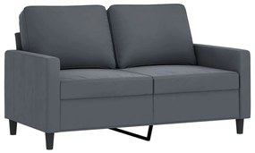 Set di divani 2 pz con cuscini grigio scuro in velluto