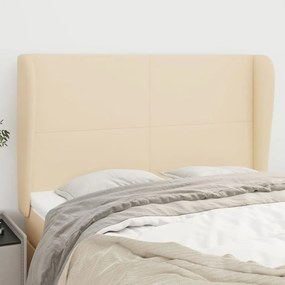 Testiera Ad Orecchio Crema 147 X 23 X 118/128 Cm İn Tessuto /