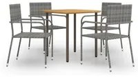 Set Mobili da Pranzo da Giardino 5 pz in Polyrattan Antracite 3072490