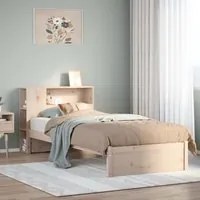 Letto Libreria senza Materasso 90x190 cm Legno Massello Pino 3322371