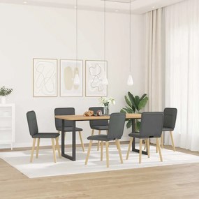 Sedie Da Pranzo 6 Pz Grigio Scuro İn Tessuto /