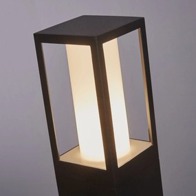 Paletto Da Esterno Moderno Viale Alluminio Nero Policarbonato 1 Luce Gu10 73Cm