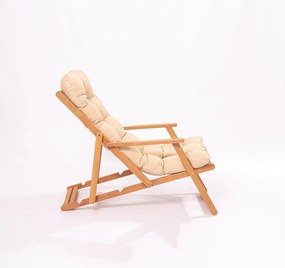 Set da giardino in legno di faggio in colore crema-naturale per 2 persone - Floriane Garden