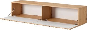 Mobile TV Sospeso Listellato 140 Cm Rovere E Nero Astra