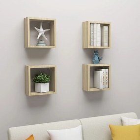 Mensole A Cubo 4 Pz Rovere Sonoma 30x15x30 Cm /
