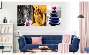 Quadro  Oriental Triptych (3 Parts)  Colore Rosa, Dimensioni e Misure 120x60